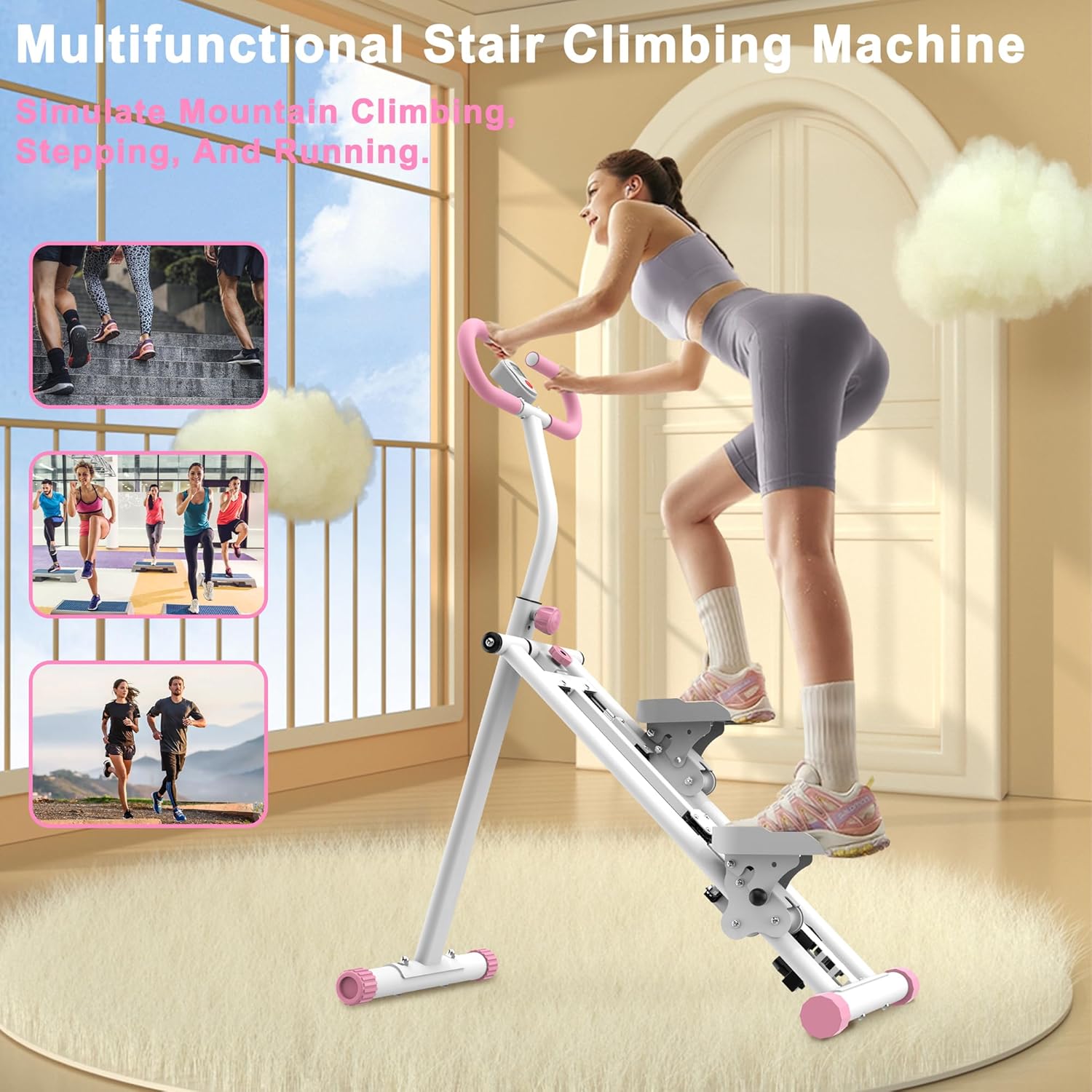 Vertical Climber Machine by [Brand Name] - Full-Body Stair Stepper for Home Use | 265lbs Capacity, Adjustable Handlebar