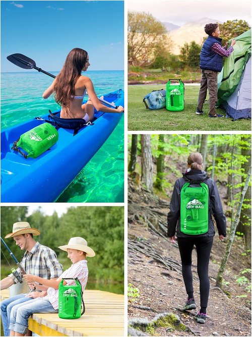 HEETA Waterproof Dry Bag - Lightweight Roll Top Storage Backpack with Phone Case | 5L/10L/20L/30L/40L Options for Travel, Swimming, Boating, and Camping