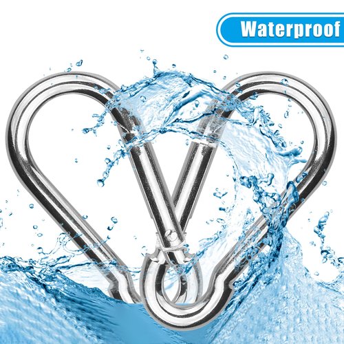 60 Pack 3" Heavy Duty Spring Snap Hook, M8 5/16" Galvanized Steel Carabiner Clip Spring Snap Hook, Small Carabiner Clip Metal Clip for Home Gym, Outdoor Traveling, Swing, Hiking, 500Lbs Capacity