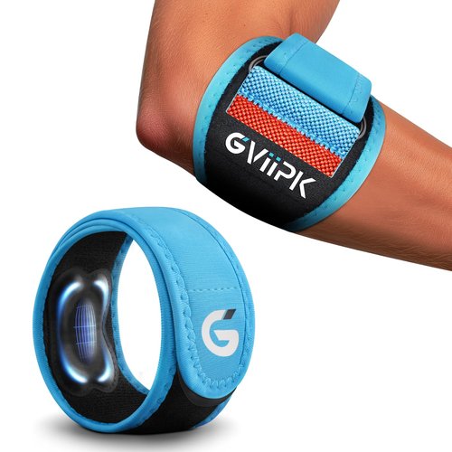 Gviipk 2026 Elbow Brace for Tendonitis and Tennis Elbow for Women Men, Breathable Tennis Elbow Strap with Compression Pad for Pain Relief, Adjustable Forearm Brace with Pressure Warning Design - 1Pack
