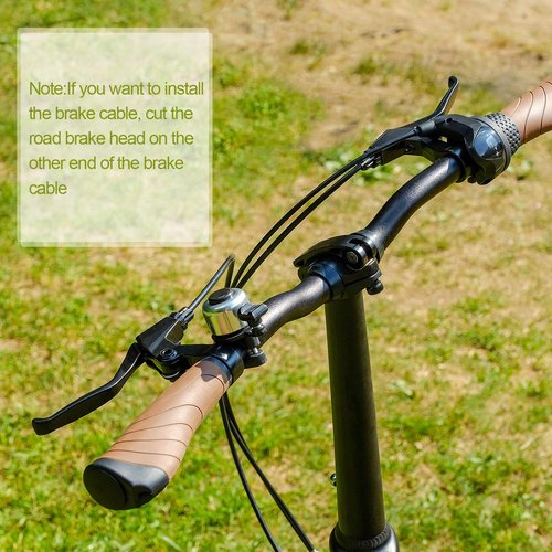 Boao 2 Pieces Mountain Bike Brake Aluminum Alloy Brake Handles with 3 Finger Design 2.2 cm Diameter and Bike Brake Cables Wires for Most Bicycles, Road Bikes