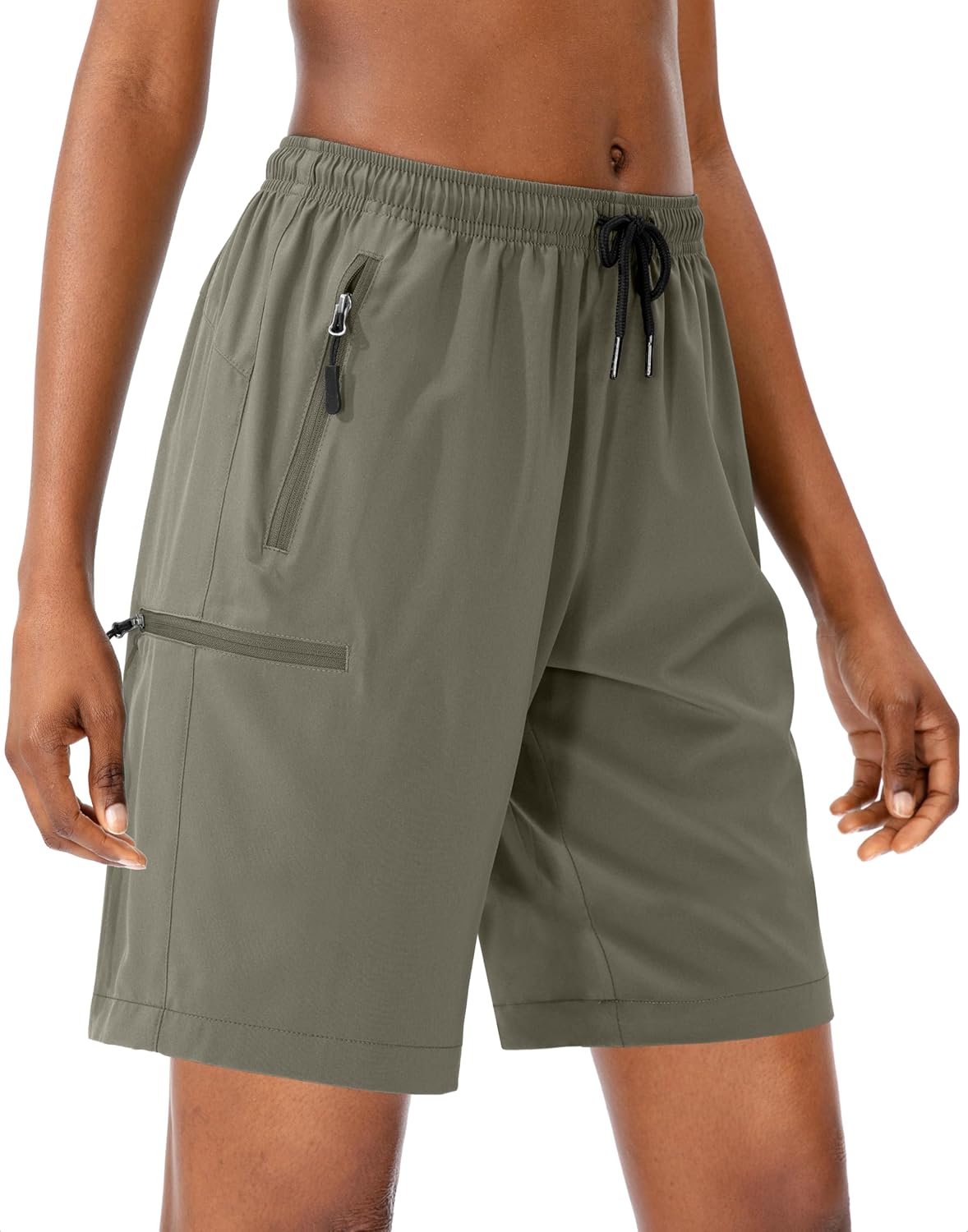 SANTINY Women's Hiking Cargo Shorts - Quick Dry Lightweight Athletic Shorts with Zipper Pockets | 5''/7''/9'' Sizes