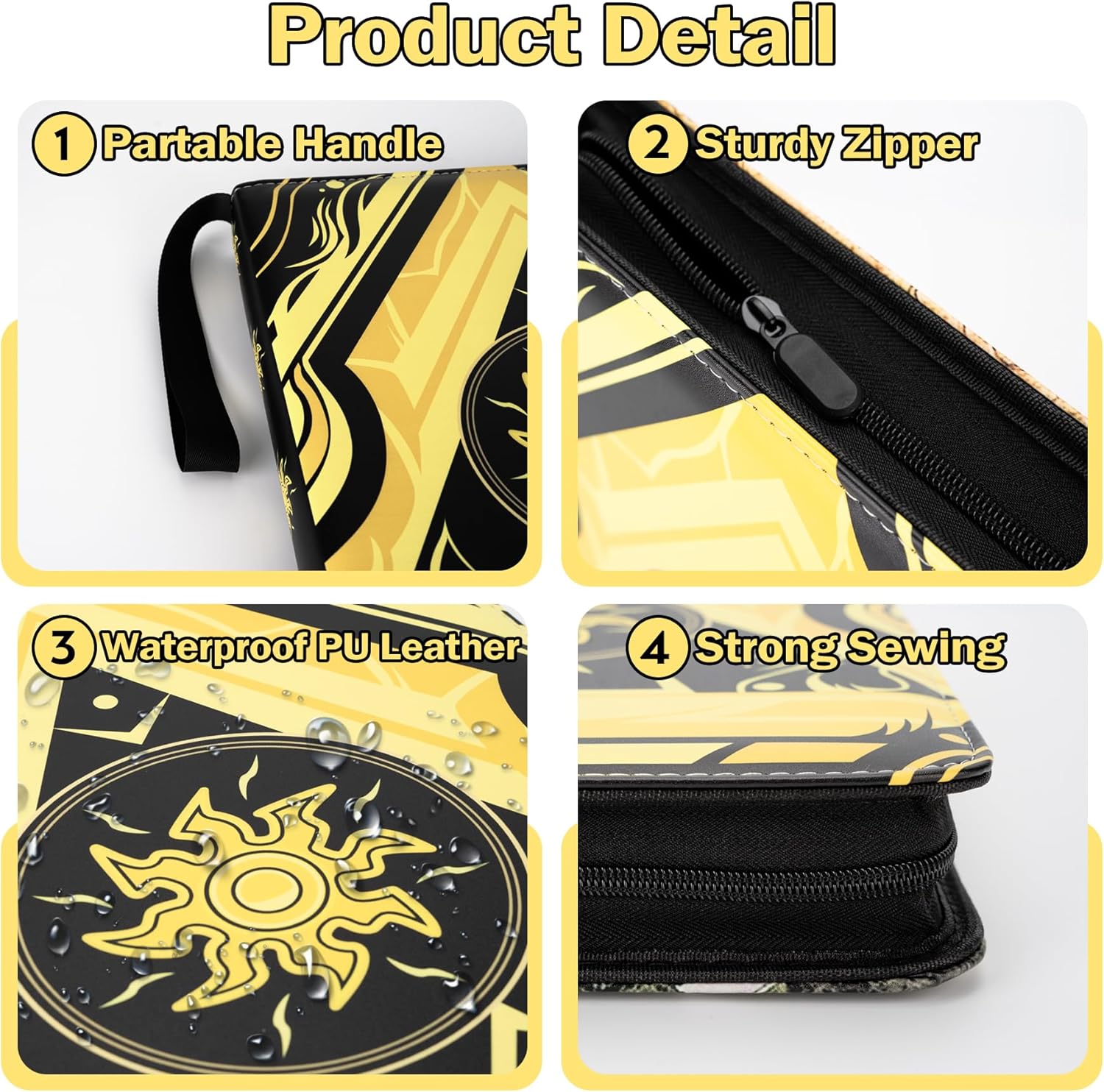 Skiennix 9 Pocket Card Binder - Premium Collector Book for MTG/YGO/PTCG | Holds 900 Cards (Yellow)