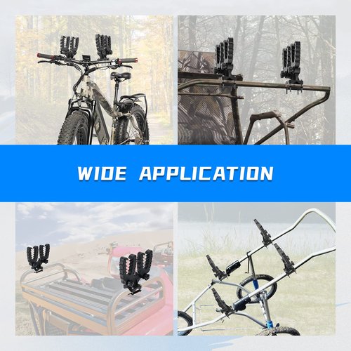 KEMIMOTO Double Tool Holder for ATV, Tool Mount for ATV, Bow Rack Tool Grips with Rubber Straps Compatible with Hunting Bike Mobility Scooter