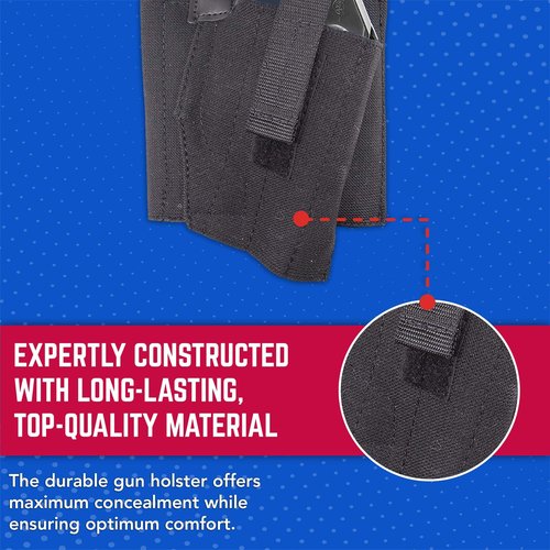 DeSantis Apache Ankle Rig - Concealed Ankle Holster, Elastic Ankle Holster, Conceal Carry Gun Holster for Revolver, Compatible with Most Small Revolvers - Right Hand Draw, Black