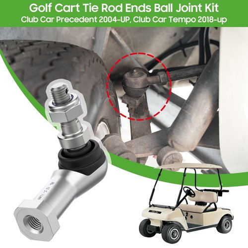10L0L Ball Joint Tie Rod End Kit for Club Car Precedent 2004-up Golf Cart, OEM# 102022601, 102288301