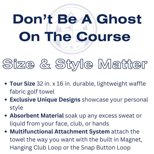 Hall Equipped EquipPro Golf Towel | Tour Size Premium Magnetic Microfiber Waffle Design, Center Cut Hanging Club Loop & Snap Button Bag Loop for Men and Women (The Classic)