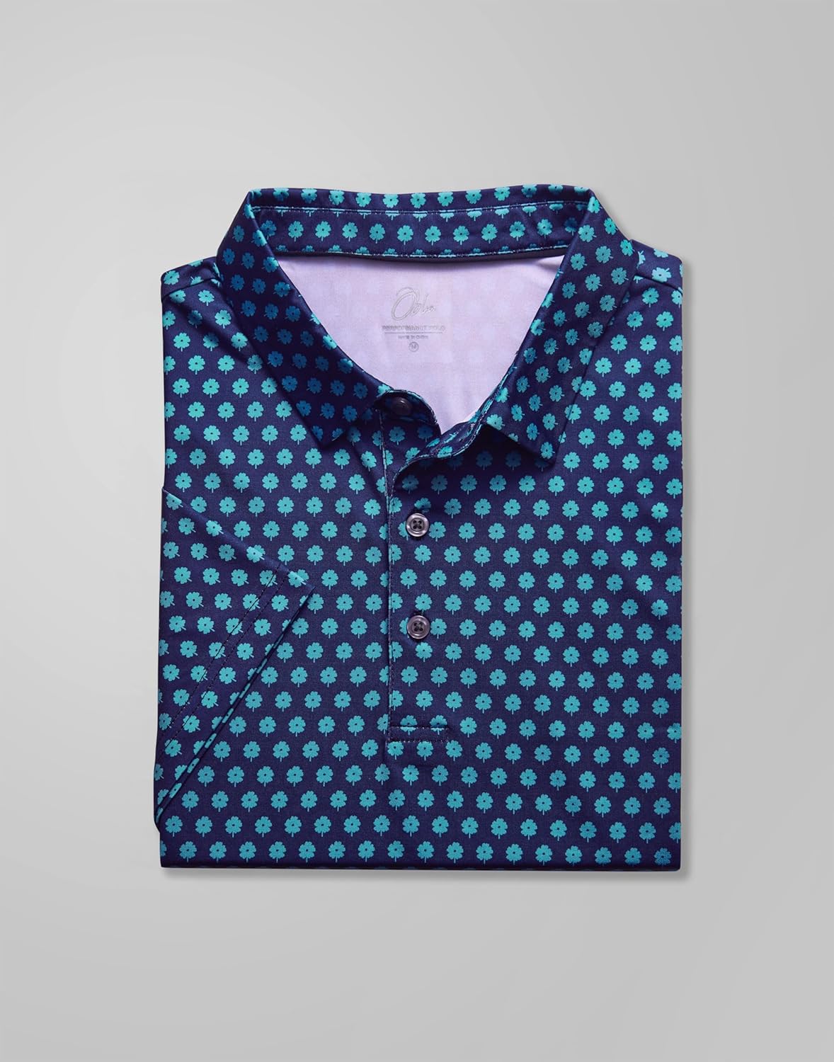 Obla Men's Golf Polo Shirt - Short Sleeve Dry Fit Performance with Moisture Wicking | Casual Print Design