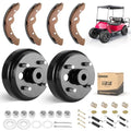 10L0L Golf Cart Brake Hub Drum Kit for EZGO TXT Electric 1997-2008, Includes Brake Drums Brake Shoes Spring Kits, OEM 19186G1 70794G01 70795G01