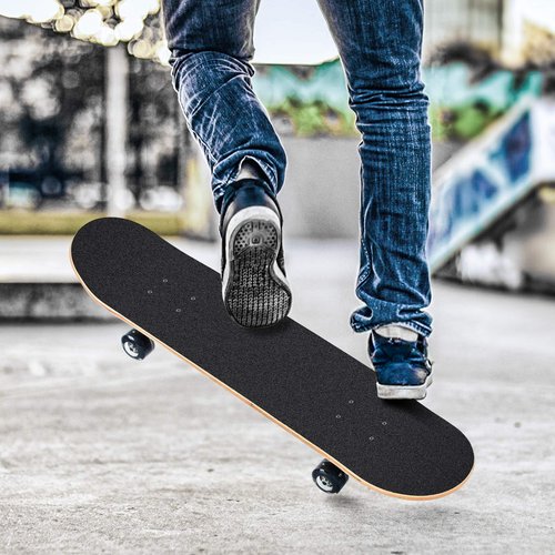 Skateboards for Beginners, 31 x 8 inch Complete Skateboard for Kids Teens Adults, 8 Layer Maple Double Kick Deck Concave Cruiser Trick Skateboard with Multifunction Skate (Shark)