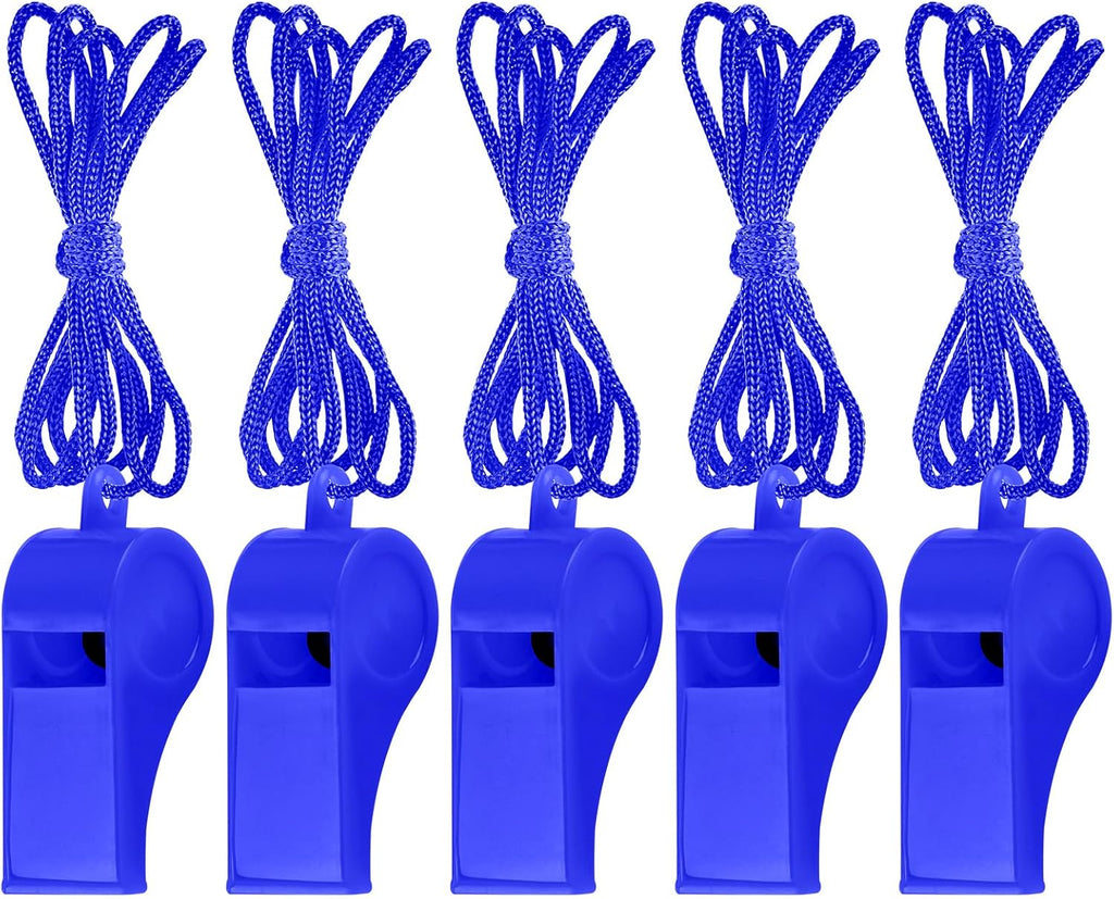 Zuazaor Plastic Whistles - 50 Pack Loud Crisp Sound with Lanyard | Perfect for Referees & Outdoor Events
