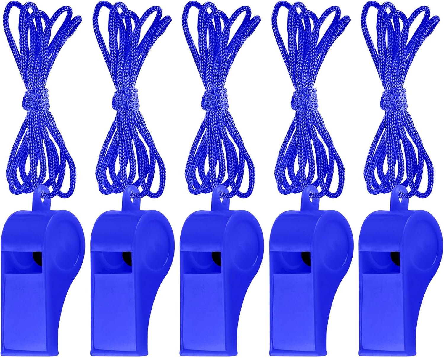 Zuazaor Plastic Whistles - 50 Pack Loud Crisp Sound with Lanyard | Perfect for Referees & Outdoor Events