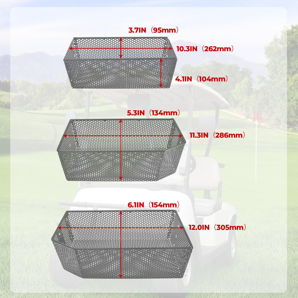 XUTVOTOR Inner Front Storage Basket Compatible with E-Z-GO RXV 2008+ Accessories, Black Mesh Combined Front Inner Dash Storage Tray Storage Shelf for EZGO RXV 2008+