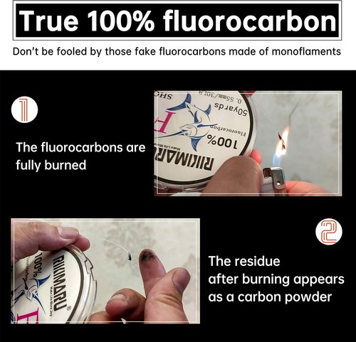 FC 100% Fluorocarbon Leader Material - Shock Resistant & Sinks Faster Than Mono | 2LB-150LB