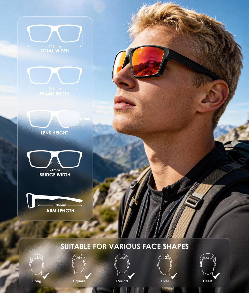 KALIYADI Sports Mens-Sunglasses Women Polarized-Sunglasses-Men: Sun Glasses with UV400 for Driving Running Cycling