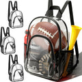 TKSDWBLTY 3Pcs Clear Backpack for Stadium Events,10x12x4 Inches Small Clear Backpack for Concert,Transparent Bag for Soccer Match Tennis Match,Festival Sports Outdoor Festival Essentials-Black