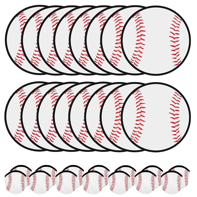 Baseball Foldable Flying Discs 30-Pack with Pocket Case – 8in Nylon Training Discs, Mototo Variation: Baseball