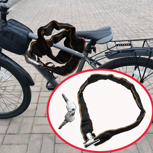 2 Pack 2.62Ft Bike Chain Lock,Durable Security Anti-Theft Bicycle Chain Lock with 4 Keys for Mountain, Road Cycling