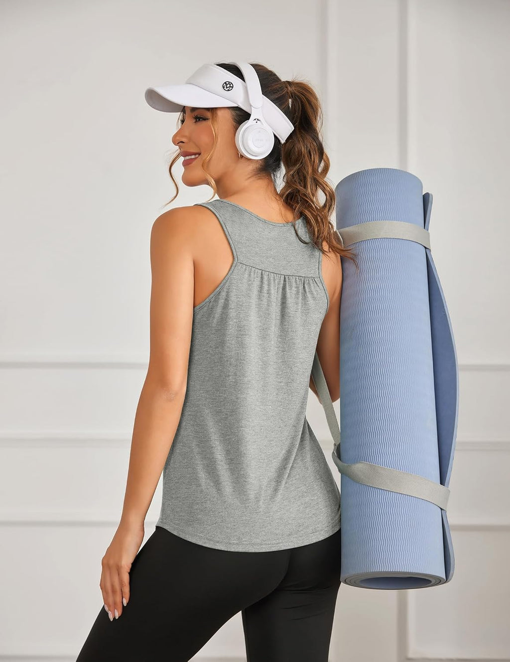 PINSPARK Women's Racerback Workout Tank Tops - Lightweight Sleeveless Athletic Shirts | 2 Pack S-3XL