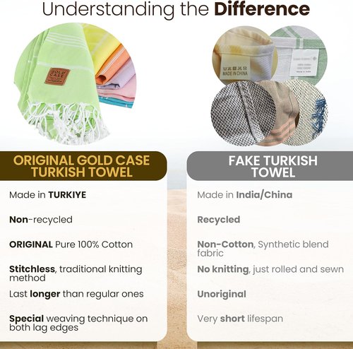 LYCIA Turkish Beach Towel Set of 6 - Oversized, Quick-Dry & Sand-Free 100% Cotton Towels | Multi-Color 70 x 38''