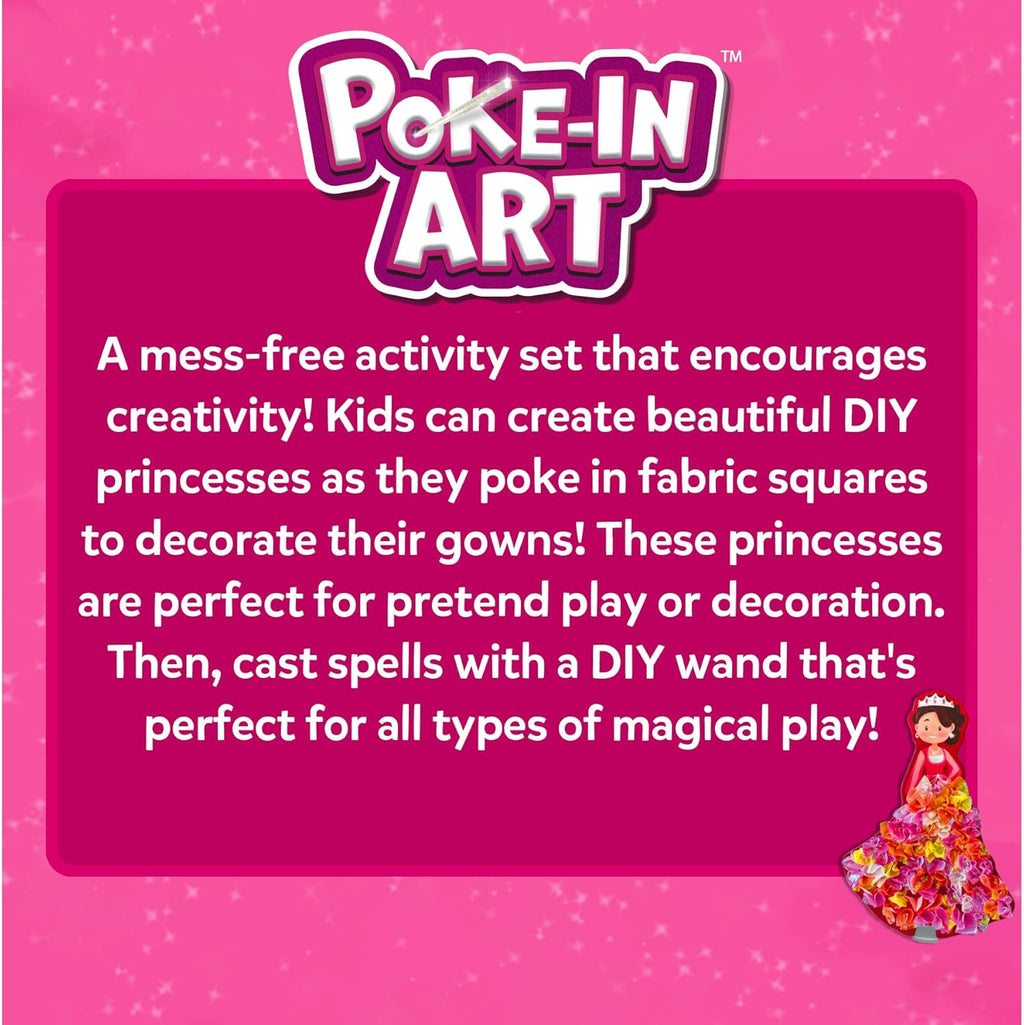 Skillmatics Poke-In Art - Magical Princesses DIY Wood Craft Kit for Kids Ages 4-9 | Mess-Free Creative Fun