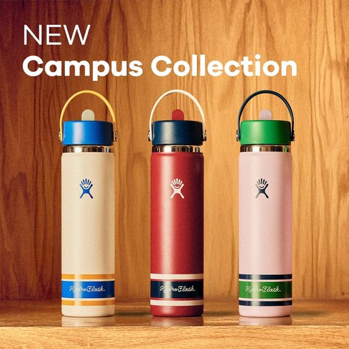 Hydro Flask Water Bottle - Insulated Stainless Steel with Wide Mouth Flex Straw Lid | 24 Oz Campus Ivory