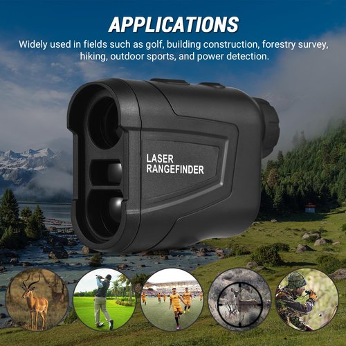 Lixada Golf Rangefinder 6X Magnification 600M / 800M/1000M USB Rechargeable Range Finder with Slope +90° Waterproof Hunting Measurement Monocular Telescope