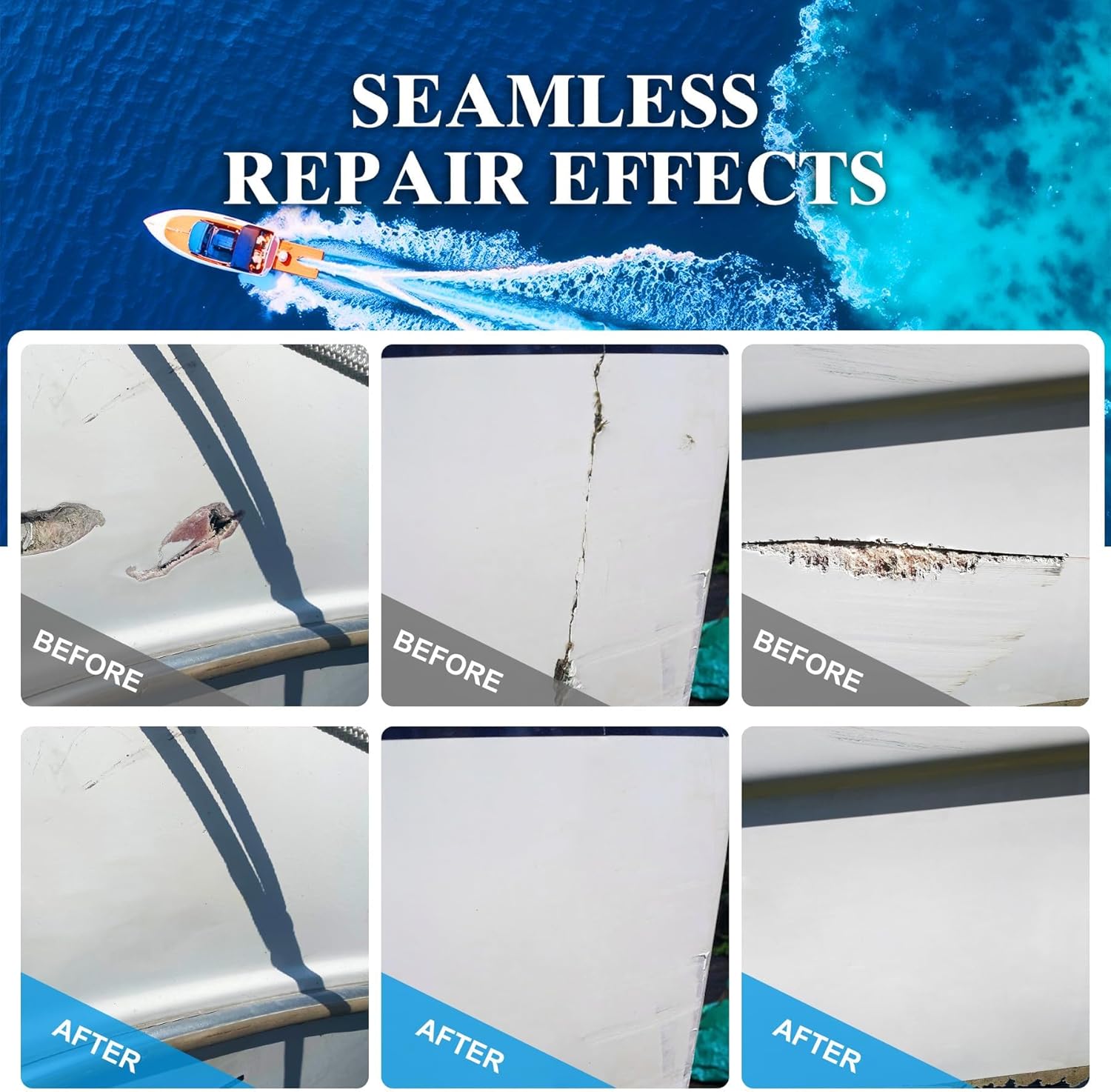 Skiennix Fiberglass Repair Kit - 100ml White Gel Coat for Boats, Surfboards & More | Fix Cracks & Chips