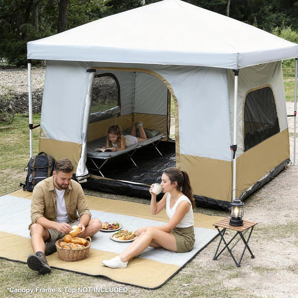 REDCAMP Canopy Camping Tent - Converts 10'x10' or 10'x20' Canopy Into Spacious Shelter for 4-6 People