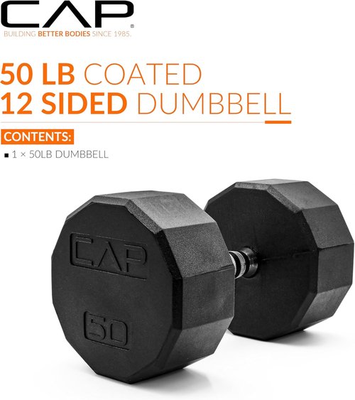 CAP Barbell Coated Hex Dumbbell - Durable Weight Options from 10 to 120 lbs | Ideal for Home Gym