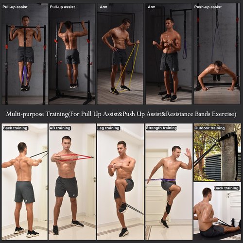 Ally Peaks Pull Up Assistance Bands，Heavy Duty Resistance Band for Pull Up Bar，Adjustable Weight/Size with Fabric Feet/Knee Rest Pull up bands,Up to 410lbs Assistance，resistance bands and assist bands