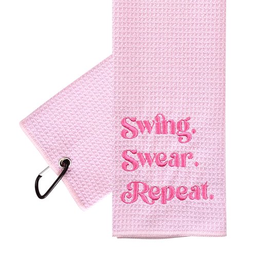 ZEETY Golf Towel for Golf Bags – 16" x 24" Embroidered Women’s Microfiber Golf Towel with Clip Holder, Unique Golf Accessories and Gifts
