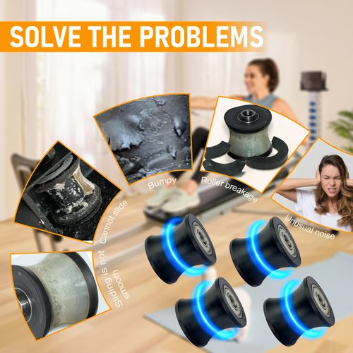 DAFORE Upgraded Machined Wheels/Rollers Compatible with Bayou Fitness,Total Trainer,Taurus,Replacement Parts for DLX,DLXII,DLXIII,ADV DLX,Pilates Pro 2000 2500 3000 3500 4000 570,4Pcs