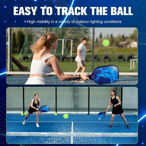 Fanovae Pickleball Balls, 12 Pack 40 Holes Outdoor Pickleball Balls, High Visibility and Bounce, Stylish and Durable Pickleball Balls for All Style Pickleball Paddles & All Skill Levels