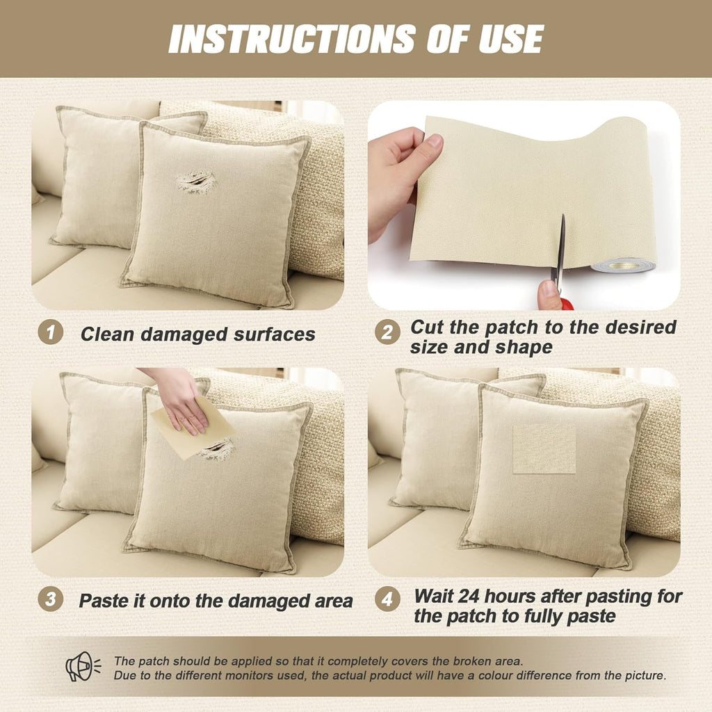 OAZ 4 x 79 inch Canvas Repair Patches Fabric Patch Self-Adhesive Canvas Repair Tape Waterproof Outdoor Gear Patch Kit for Boat Cover Awning Sofa Chair Couch Tent Bag (Light Gray)