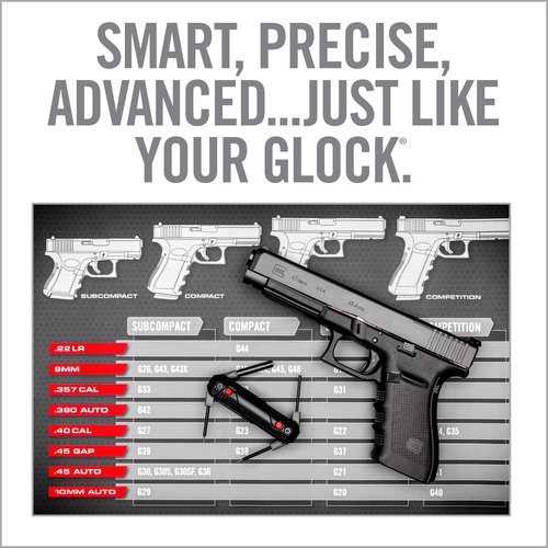 Real Avid 4-in-1 Tool for Glock Handguns, Compact Gun Multitool with Front & Rear Sight Tool, Punch Tool & Gunsmithing Screwdriver for Cleaning & Maintaining Glock Pistols,Black