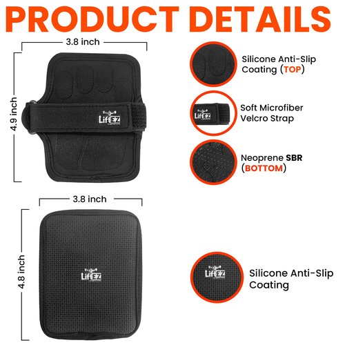 LiftEZ Weightlifting Grip Pads for Men & Women – The Ultimate Alternative to Gym Gloves - Lifting Hand Grips for Powerlifting, Bodybuilding, Calisthenics, CrossFit & Home Workout - with FREE Grip Pads