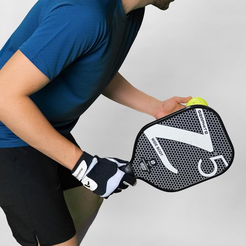 Avantic Pickleball Gloves for Men & Women, Fingerless Glove Right or Left Hand – Padel Tennis & Pickleball Gear + Accessories (White, XL, Right)