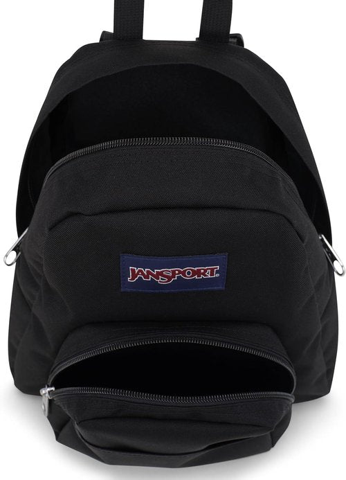 JanSport Half Pint Mini Backpack - Durable 10.2L Bag with Adjustable Straps & Zippered Pocket | Black