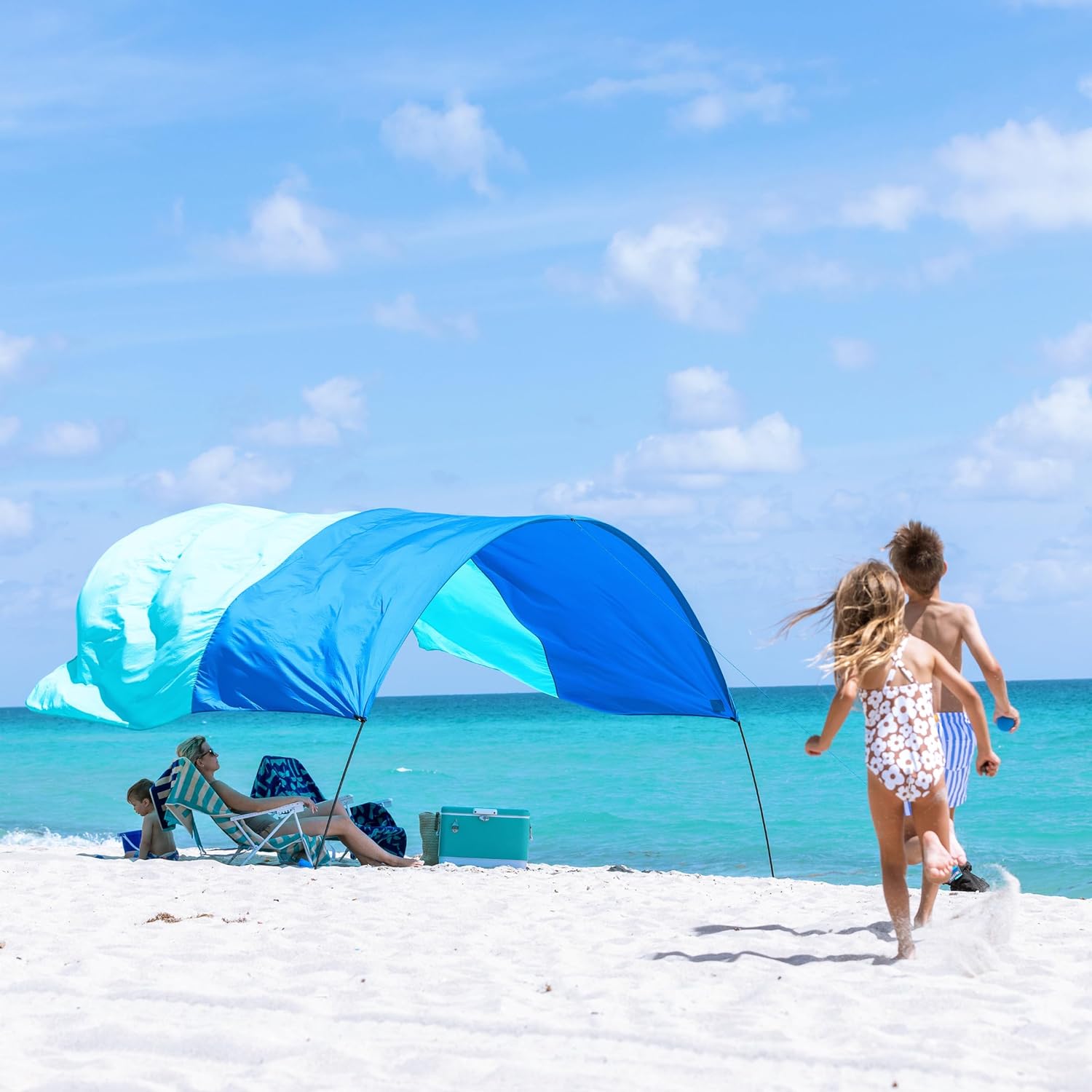 Shibumi Shade 3.0 Beach Tent Canopy - Wind-Powered, Quick Setup in 3 Mins, 150 Sq. Ft. for 8 People, UPF 50+