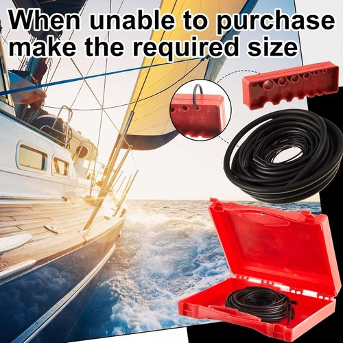 Nuanchu Buna-N O Ring Splicing Kit - 70A Nitrile Rubber with 9 Sizes, Cutting Block & Tools