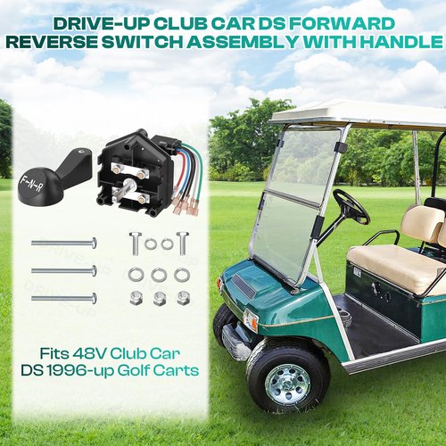 Drive-up 48V Club Car DS Forward Reverse Switch, Club Car Forward Reverse Switch Assembly with Handle and Micro Switch for Club Car DS 1996-Up Golf Carts, OEM 101753005 1012987