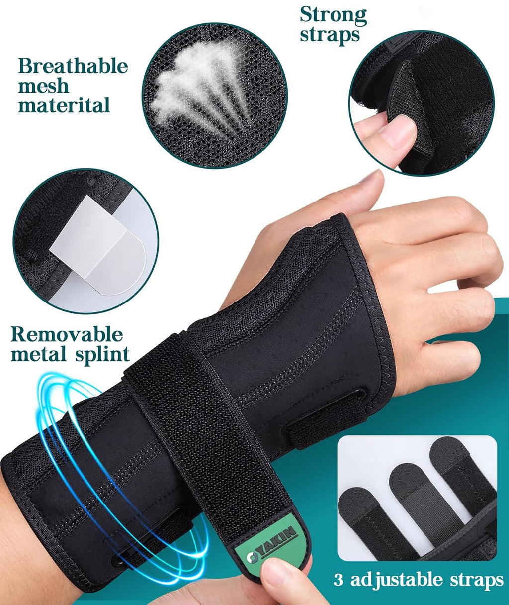 Oyakin Wrist Brace for Carpal Tunnel Night Support, Adjustable Wrist Splint for Tendonitis, Arthritis, Sprains, Wrist Pain Relief, Comfortable Hand Brace for Men and Women Right Left Hand