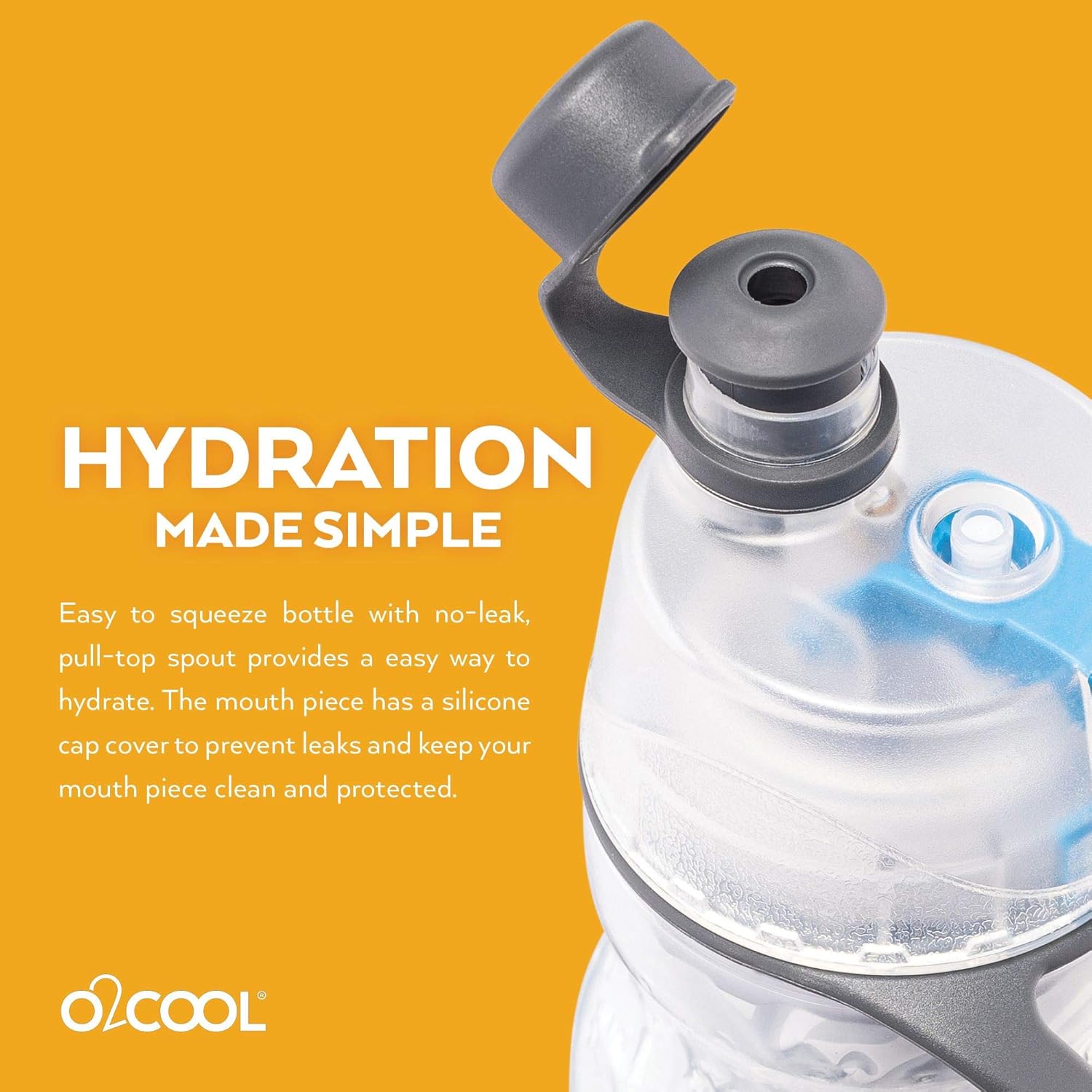 O2COOL Misting Water Bottle - 2-in-1 Mist & Sip Function, No Leak Pull Top Spout - 20 oz Tie Dye/Celestial Purple