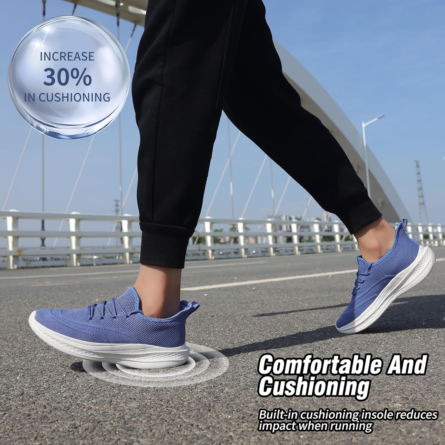VAMJAM Men's Running Shoes - Lightweight Slip-On Breathable Gym Sneakers | Non-Slip Mesh Design