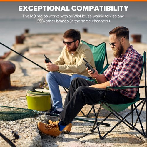 Wishouse Walkie Talkies for Kids Adults - Long Range Rechargeable 2 Way Radios,Gift,Hiking Accessories Camping Gear with Lamp,SOS Siren,NOAA Weather Alert,VOX,Easy to Use 6 Pack