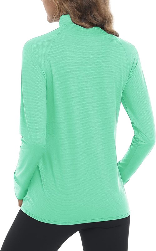 MAGCOMSEN Women's Lightweight Athletic Jacket - UPF 50+ Sun Protection, Full Zip, Long Sleeve, Hiking, Outdoor Pockets