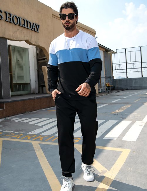 Babioboa Men's Sweatsuits Set 2 Piece Warm Up Tracksuit Jogging Outfits Sports Fashion Running Clothing