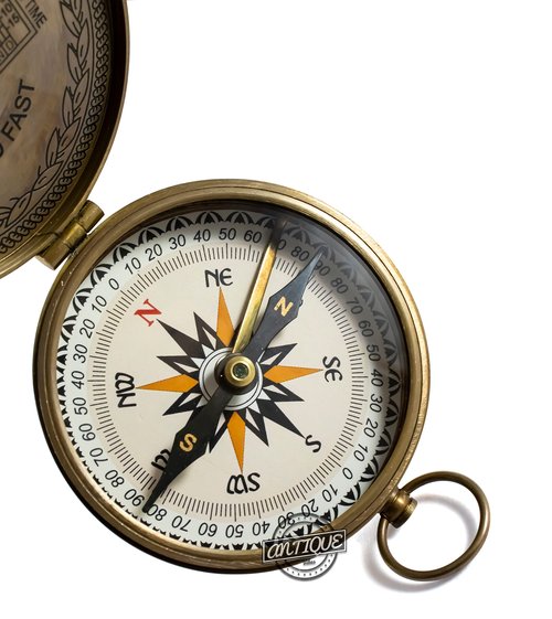 Brass Pocket Compass, Gift to Son from Dad Mom, American Scout Engraved, Communion, Baptism Birthday Keepsake Gifts for Men and Women