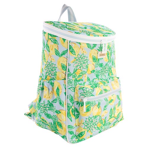 Lilly Pulitzer Insulated Backpack Cooler Large Capacity, Portable Soft Cooler Bag for Picnics, Beach, Pool, Hiking (Make Lemonade)